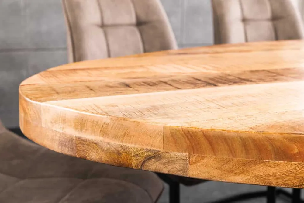 Riess-Ambiente Mehr...|Massivholzesstische > Massiver Industrial Esstisch GALAXIE 240cm natur Mangoholz oval Sterngestell