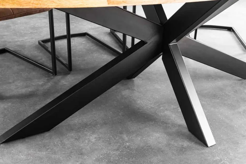 Riess-Ambiente Mehr...|Massivholzesstische > Massiver Industrial Esstisch GALAXIE 240cm natur Mangoholz oval Sterngestell