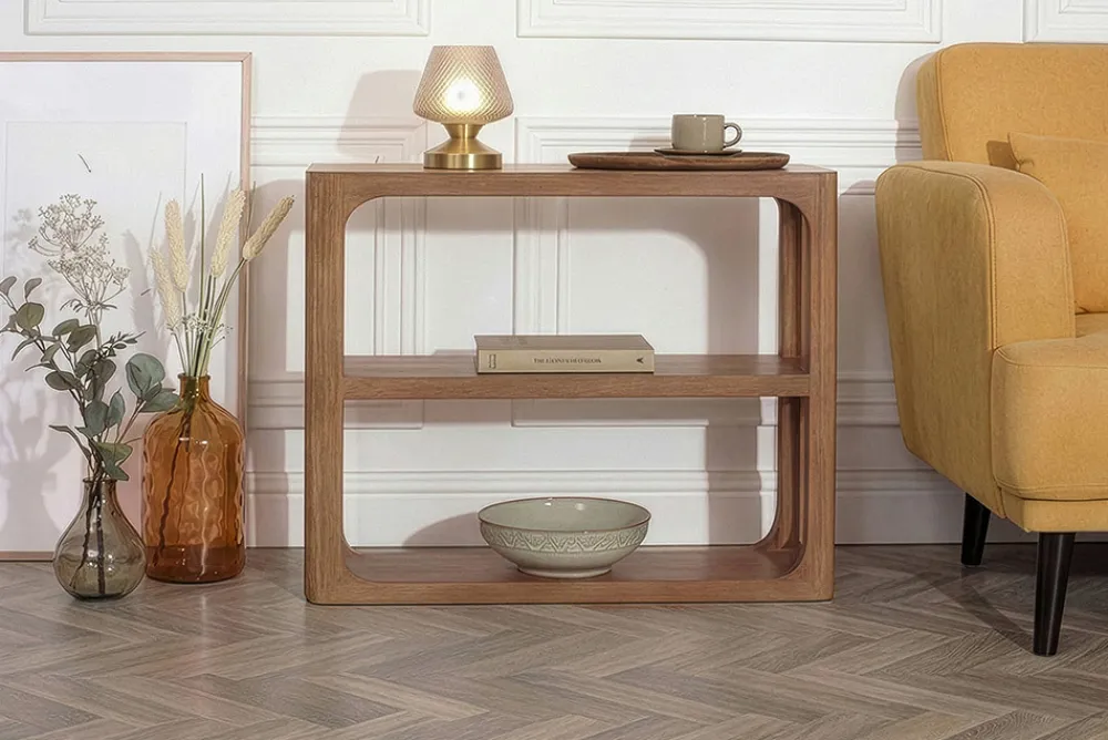 Riess-Ambiente Mehr...|Massivholztische > Massiver Konsolentisch ELEMENTS 90cm braun honey finish Mangoholz Regal