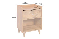 Riess-Ambiente Mehr...|Massivholztische > Massiver Nachttisch INFINITY 60cm natur Mangoholz mit Fach und Schublade