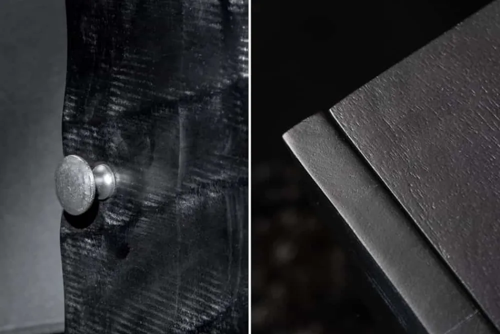 Riess-Ambiente Mehr...|Massivholztische > Massiver Nachttisch SCORPION 50cm schwarz Mangoholz Beistelltisch mit 3D Schnitzereien