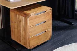 Riess-Ambiente Mehr...|Massivholzschränke > Massiver Rollcontainer CUBUS 60cm braun Akazienholz honey finish drei Schubladen