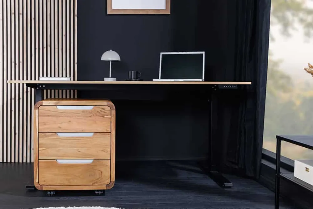 Riess-Ambiente Mehr...|Massivholzschränke > Massiver Rollcontainer CUBUS 60cm braun Akazienholz honey finish drei Schubladen
