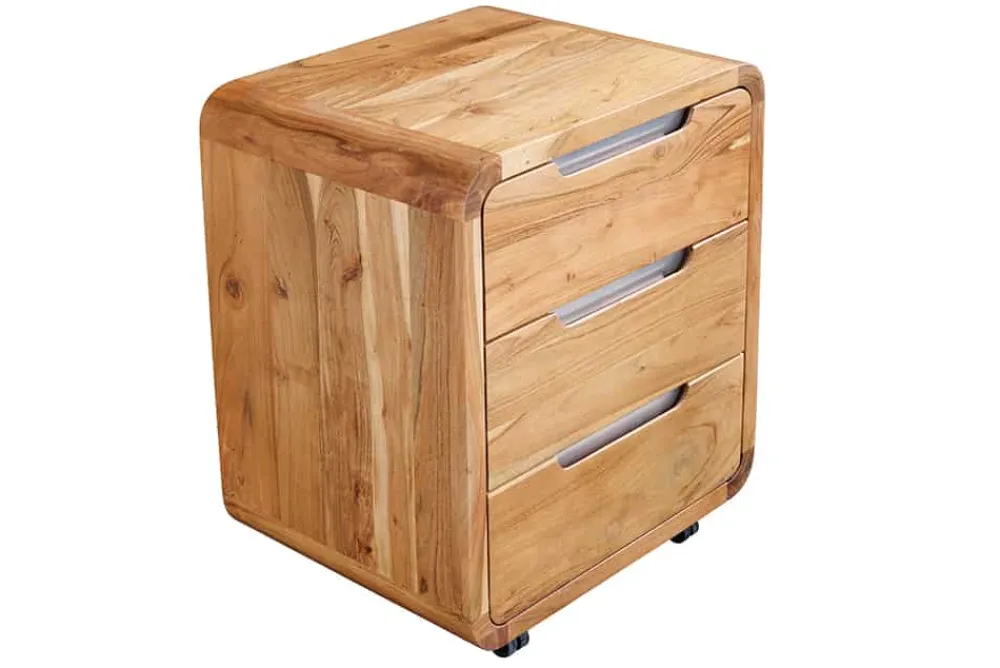 Riess-Ambiente Mehr...|Massivholzschränke > Massiver Rollcontainer CUBUS 60cm braun Akazienholz honey finish drei Schubladen