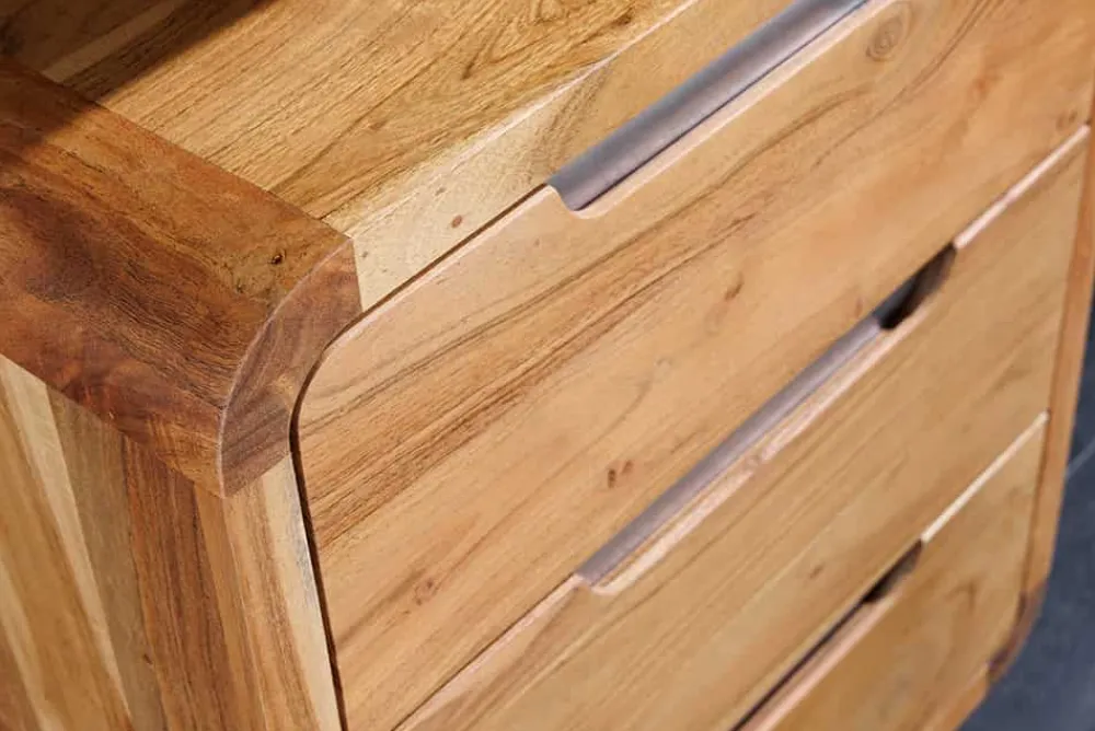 Riess-Ambiente Mehr...|Massivholzschränke > Massiver Rollcontainer CUBUS 60cm braun Akazienholz honey finish drei Schubladen