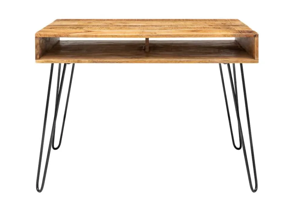 Riess-Ambiente Mehr...|Massivholztische > Massiver Schreibtisch SCORPION 100cm natur Mangoholz Hairpin Legs