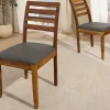 Riess-Ambiente Mehr...|Massivholzstühle > Massiver Stuhl MAKASSAR braun stone finish Sheesham dunkelgrau Kunstleder