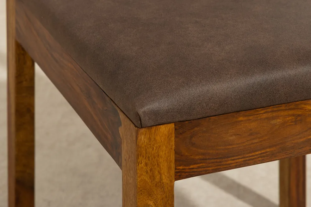 Riess-Ambiente Mehr...|Massivholzstühle > Massiver Stuhl MAKASSAR braun stone finish Sheeshamholz braun Microfaserstoff