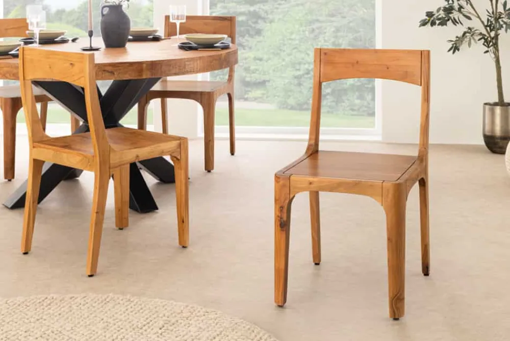 Riess-Ambiente Mehr...|Massivholzstühle > Massiver Stuhl ORGANIC braun Akazienholz honey finish handmade