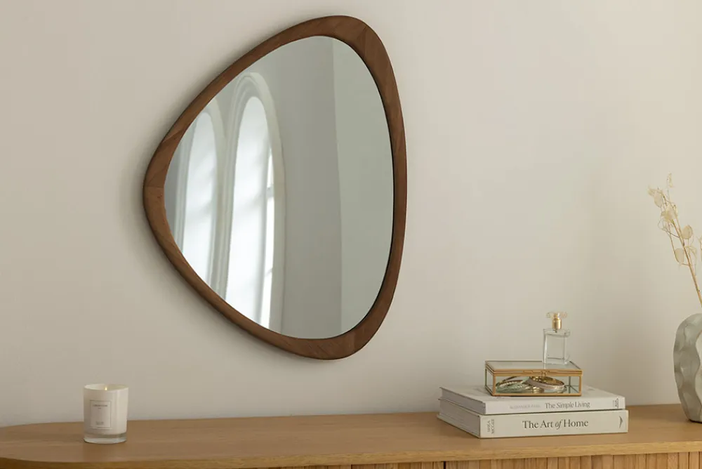 Riess-Ambiente Skandinavisch|Spiegel > Massiver Wandspiegel ORGANIC 65cm braun Walnussholz-Design