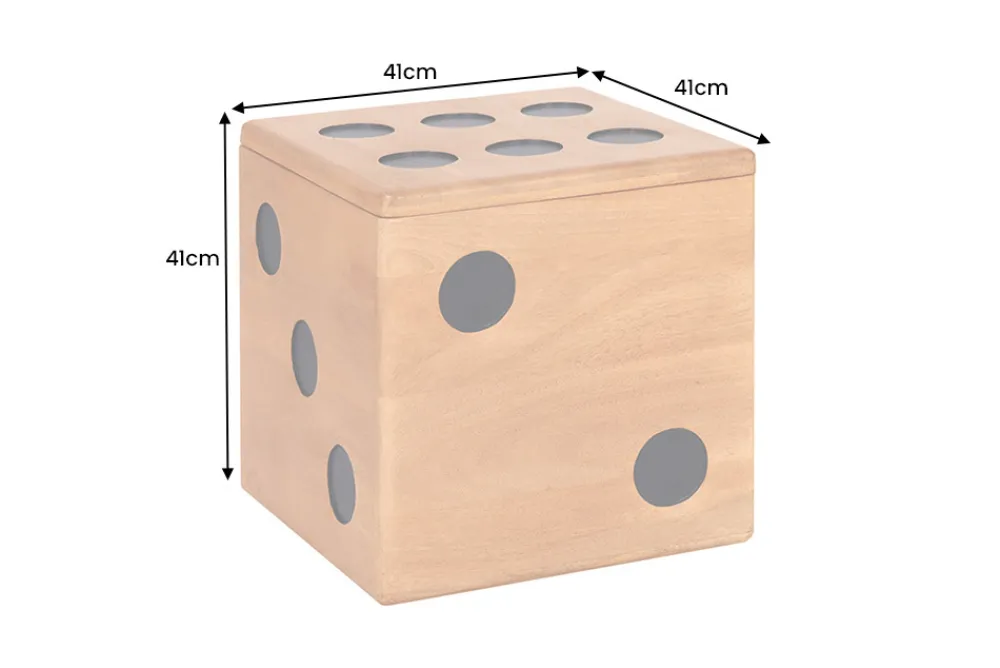 Riess-Ambiente Beistelltische|Mehr... > Massiver Würfel-Hocker CUBE 40cm natur Mangoholz Beistelltisch stapelbar mit Fach