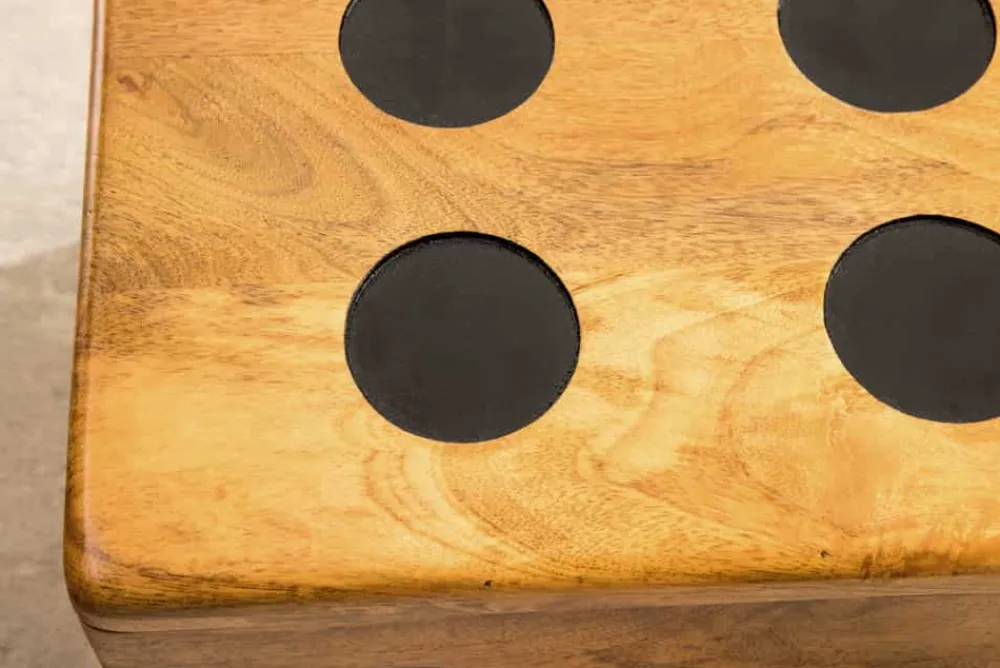 Riess-Ambiente Beistelltische|Mehr... > Massiver Würfel-Hocker CUBE 40cm natur Mangoholz Beistelltisch stapelbar mit Fach