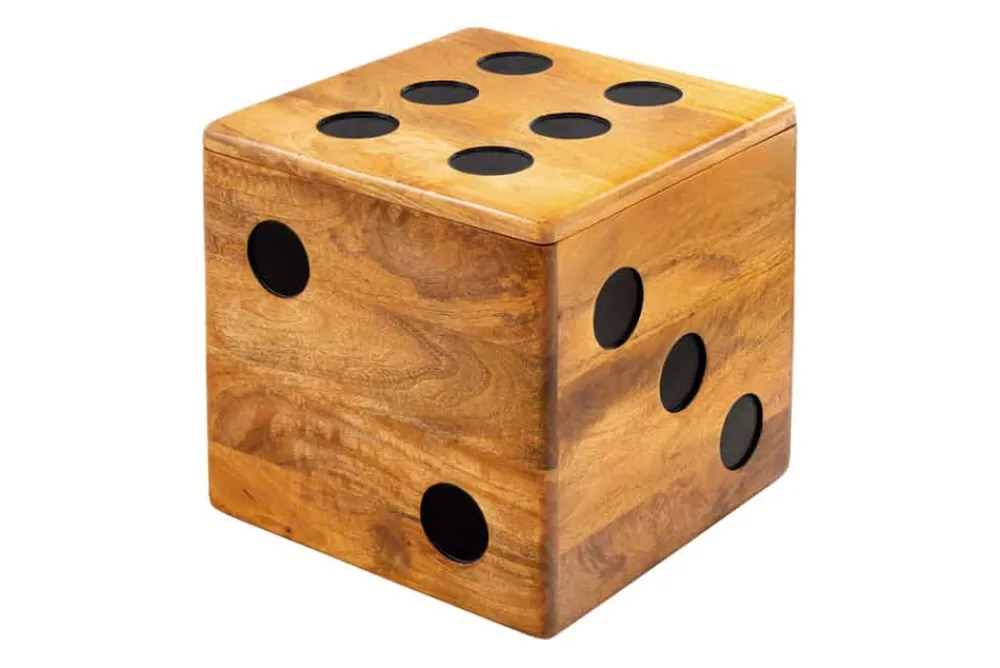 Riess-Ambiente Beistelltische|Mehr... > Massiver Würfel-Hocker CUBE 40cm natur Mangoholz Beistelltisch stapelbar mit Fach