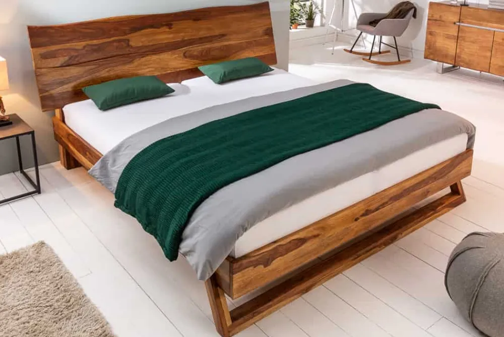 Riess-Ambiente Mehr...|Polsterbetten > Massives Baumstamm Bett AMAZONAS 180x200cm braun Sheeshamholz stone finish