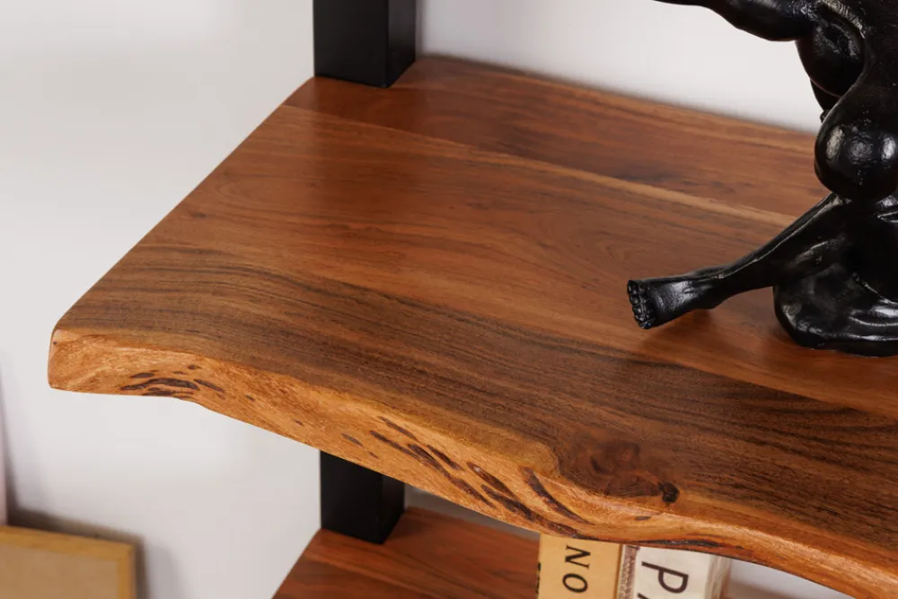 Riess-Ambiente Mehr...|Industrial Loft > Massives Bücherregal MAMMUT 180cm Akazie schwarz fünf Regalböden