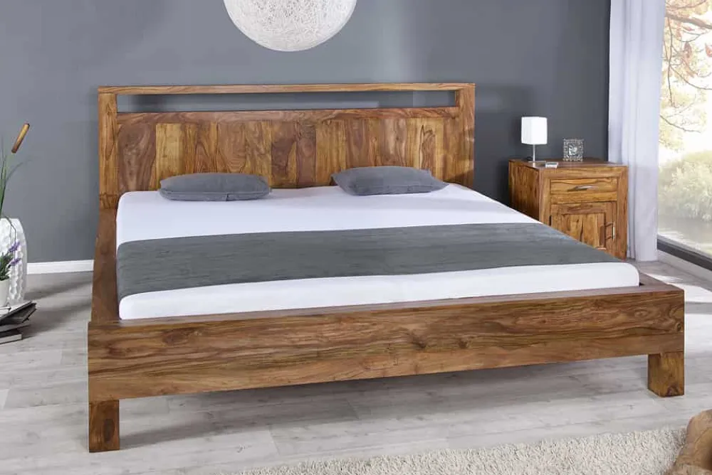 Riess-Ambiente Mehr...|Polsterbetten > Massives Bett MAKASSAR 180x200cm braun Sheeshamholz stone finish