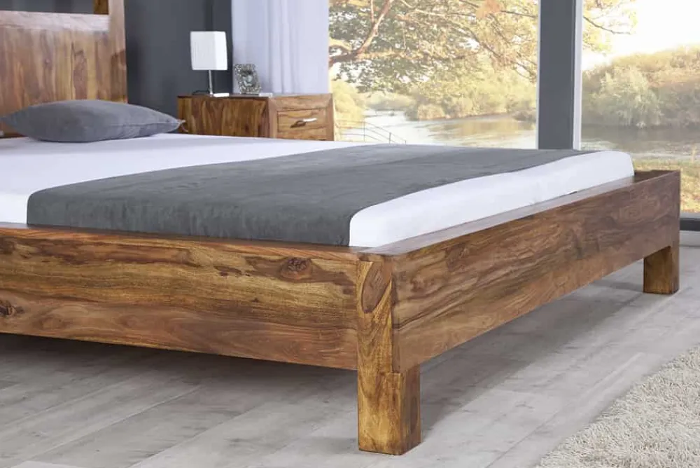 Riess-Ambiente Mehr...|Polsterbetten > Massives Bett MAKASSAR 180x200cm braun Sheeshamholz stone finish