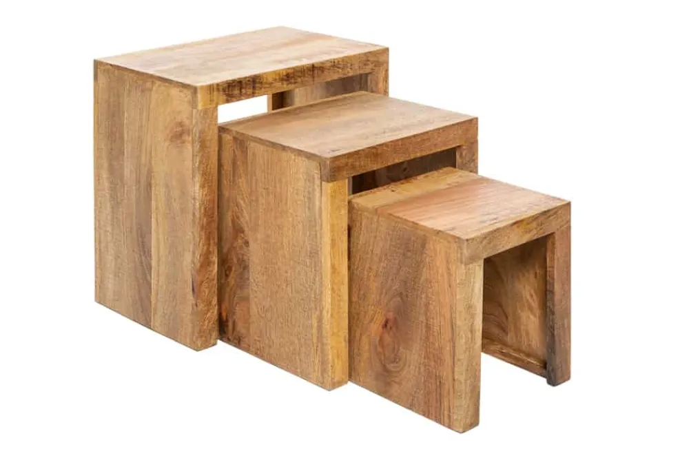 Riess-Ambiente Mehr...|Couchtische > Massives 3er-Set Beistelltische MAKASSAR 45cm Mango natur Massivholz