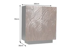 Riess-Ambiente Mehr...|Massivholzschränke > Massives Highboard FLUID 110cm walnuss-braun Akazienholz aufwendiges 3D-Design