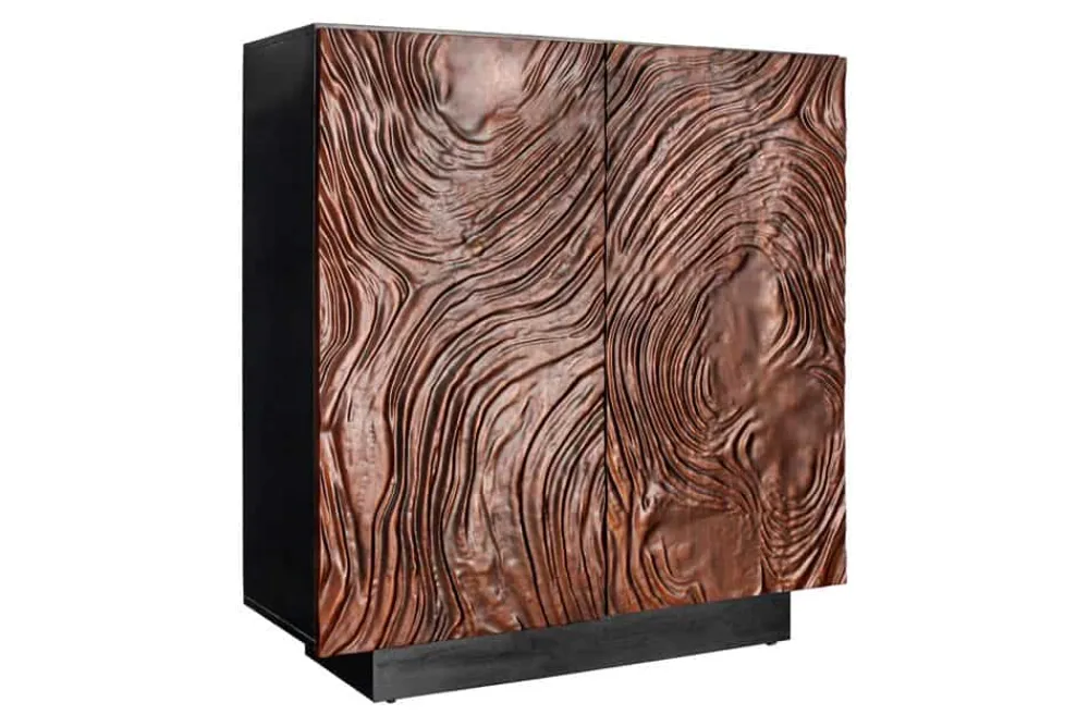 Riess-Ambiente Mehr...|Massivholzschränke > Massives Highboard FLUID 110cm walnuss-braun Akazienholz aufwendiges 3D-Design