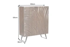Riess-Ambiente Mehr...|Massivholzschränke > Massives Highboard FLUID 120cm walnuss-braun Akazienholz 3D-Design Kufengestell