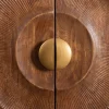 Riess-Ambiente Goldene Möbel|Highboards > Massives Highboard GOLDEN SUNSET 120cm braun gold Mangoholz mit 3D Schnitzereien