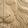 Riess-Ambiente Mehr...|Massivholzschränke > Massives Highboard LION 140cm weiß Mangoholz Metall 3D Schnitzereien Kunstwerk