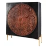 Riess-Ambiente Mehr...|Goldene Möbel > Massives Highboard MANDALA 120cm Mangoholz mit 3D Schnitzereien schwarz goldene Füße