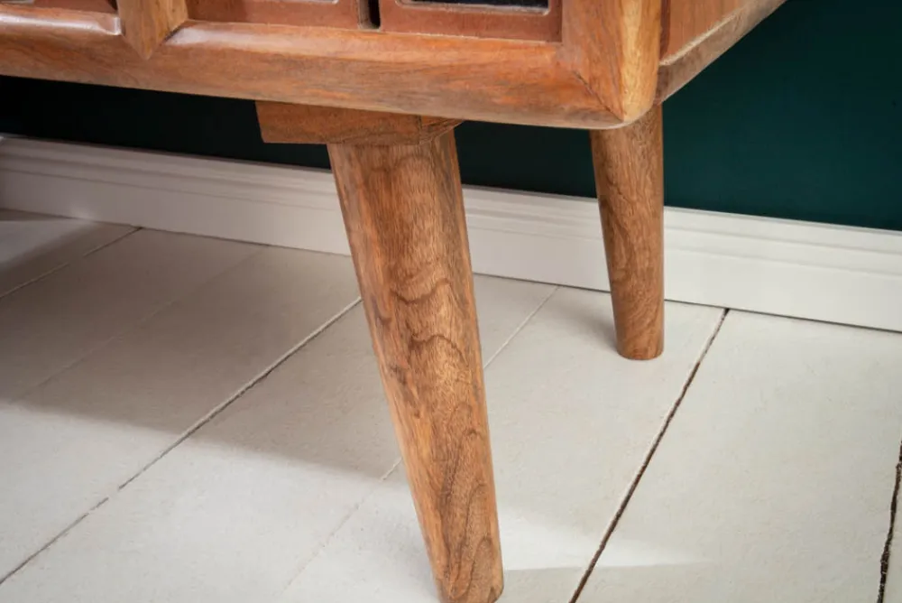 Riess-Ambiente Mehr...|Massivholzschränke > Massives Highboard MARRAKESCH 120cm Mangoholz mit Verzierung Boho Stil