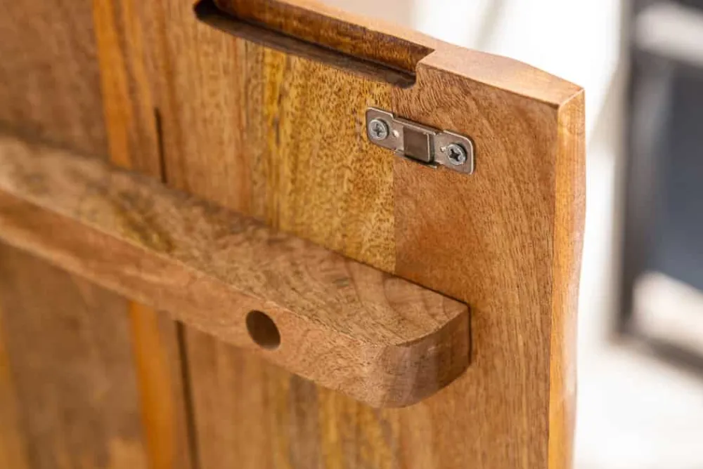 Riess-Ambiente Mehr...|Highboards > Massives Highboard SCORPION 120cm braun Mangoholz aufwendige 3D Schnitzereien