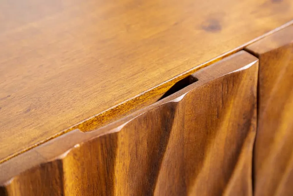 Riess-Ambiente Mehr...|Highboards > Massives Highboard SCORPION 120cm braun Mangoholz aufwendige 3D Schnitzereien