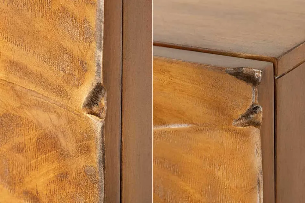 Riess-Ambiente Mehr...|Massivholzschränke > Massives Highboard SNAKE 120cm braun schwarz Mangoholz Schlangen-Design mit aufwendigen 3D Schnitzereien