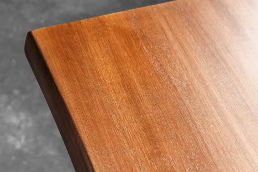 Riess-Ambiente Industrial Loft|Sitzbänke > Massive Sitzbank GENESIS 160cm braun Akazienholz schwarz Metallgestell Baumkante