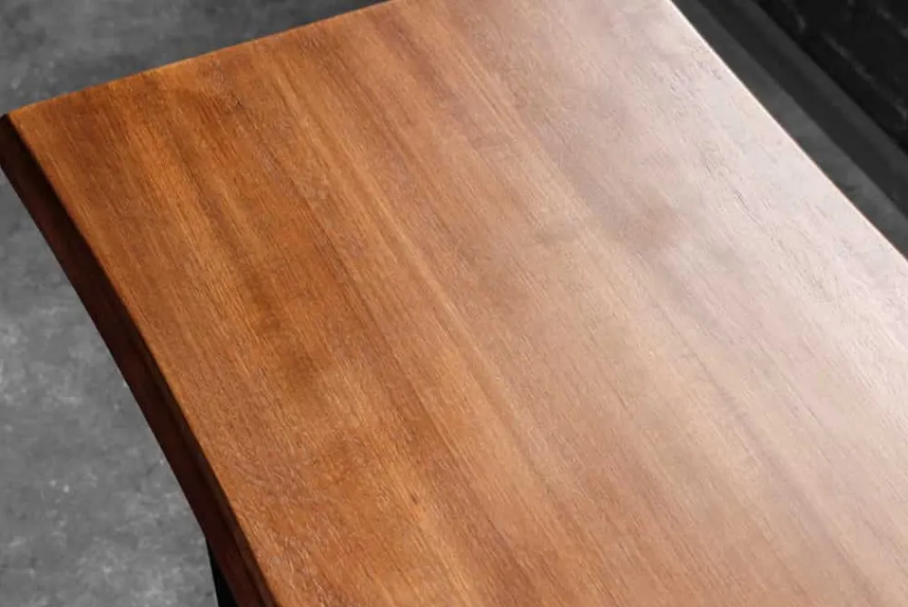 Riess-Ambiente Industrial Loft|Sitzbänke > Massive Sitzbank GENESIS 160cm braun Akazienholz schwarz Metallgestell Baumkante