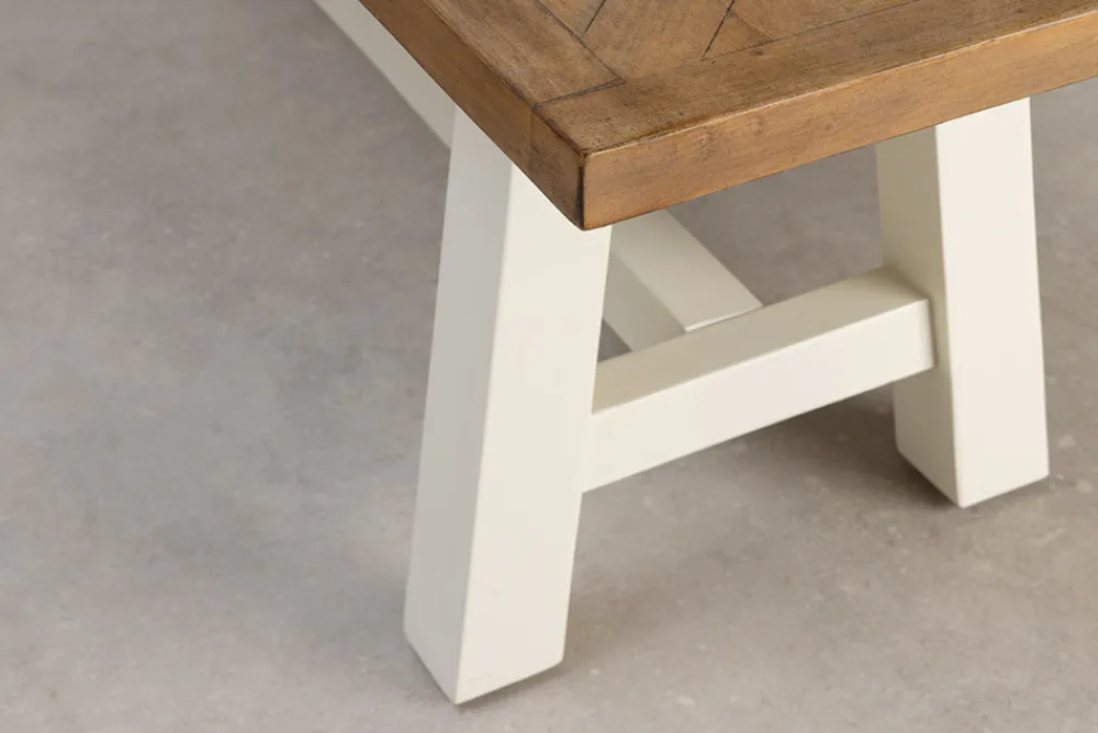 Riess-Ambiente Mehr...|Sitzbänke > Massive Sitzbank HAMPTONS 200cm hellbraun creme Pinienholz