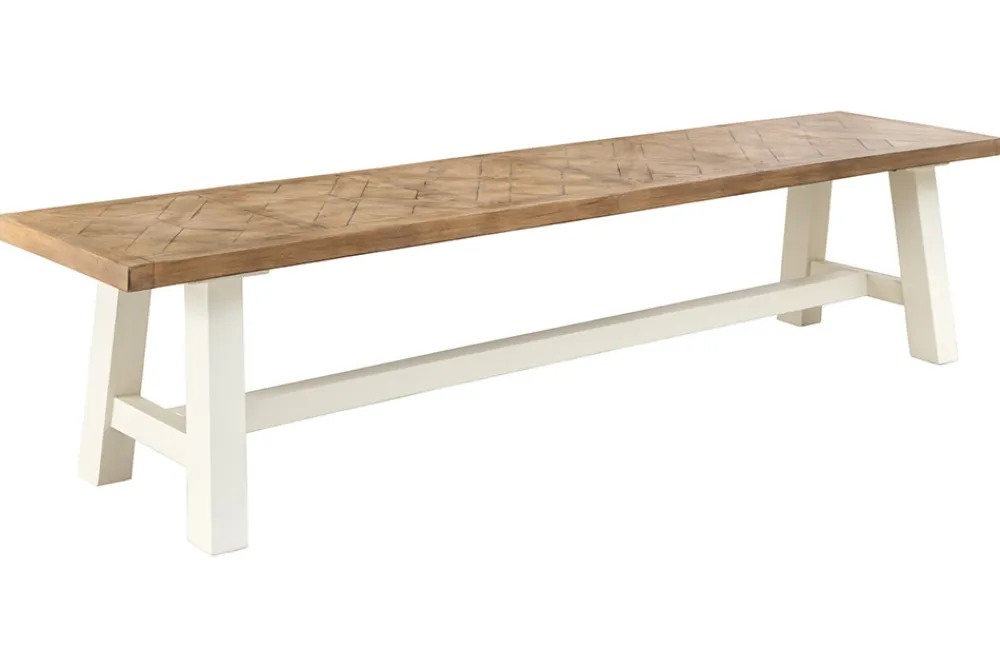 Riess-Ambiente Mehr...|Sitzbänke > Massive Sitzbank HAMPTONS 200cm hellbraun creme Pinienholz