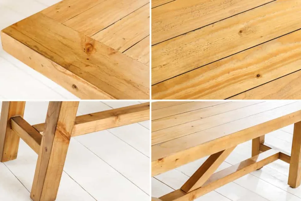 Riess-Ambiente Mehr...|Sitzbänke > Massive Sitzbank RIVIERA 180cm natur recyceltes Pinienholz Landhaus-Stil