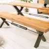 Riess-Ambiente Mehr...|Industrial Loft > Massive Sitzbank THOR 180cm Wild Eiche geölt im Industrial Design