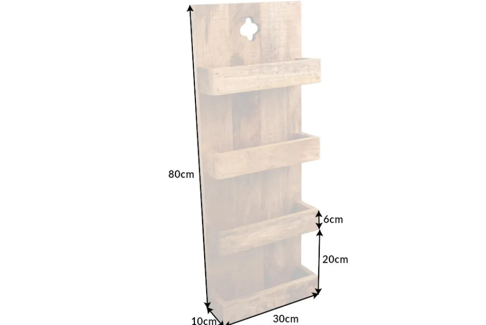 Riess-Ambiente Mehr...|Wandregale > Massives Küchenregal HEMINGWAY 80cm Mangoholz Wandregal