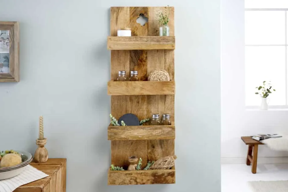 Riess-Ambiente Mehr...|Wandregale > Massives Küchenregal HEMINGWAY 80cm Mangoholz Wandregal