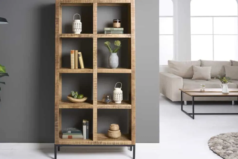 Riess-Ambiente Mehr...|Industrial Loft > Massives Regal IRON CRAFT 176cm Mangoholz Bücherregal acht Fächer Industrial Design