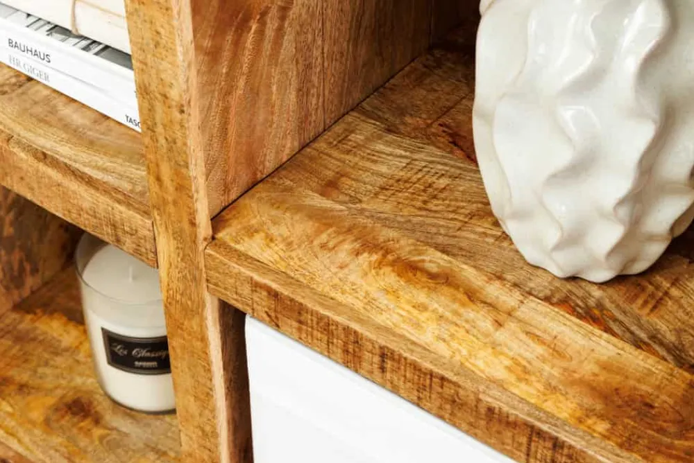 Riess-Ambiente Mehr...|Standregale > Massives Regal IRON CRAFT 160cm natur Mangoholz Bücherregal sechzehn Fächer