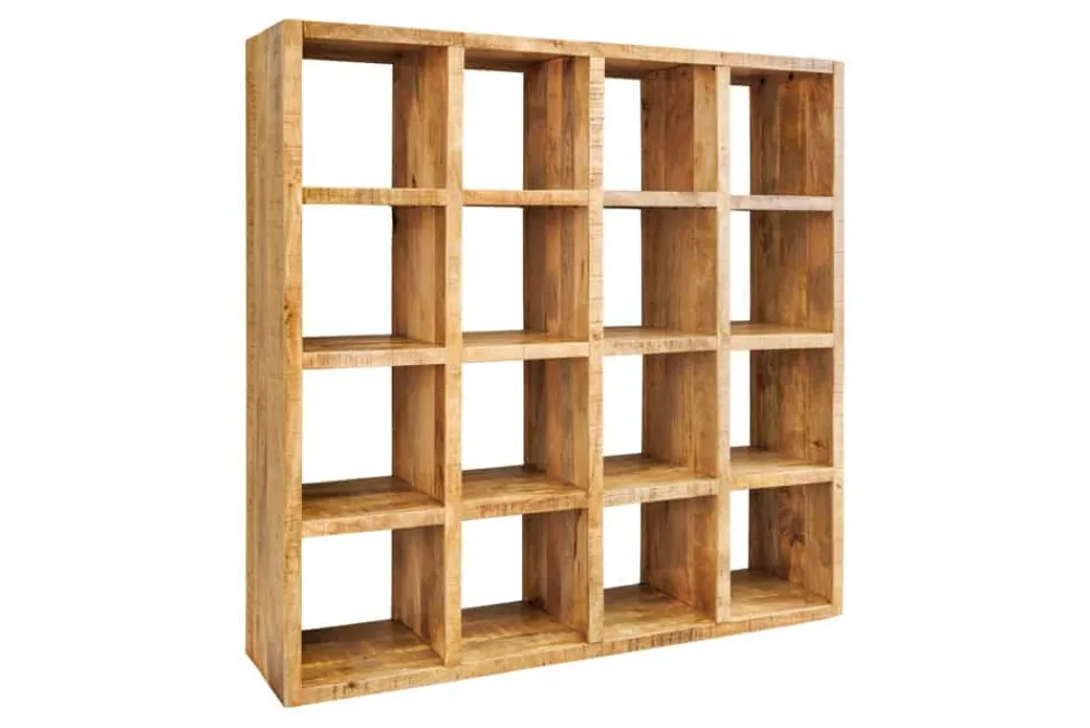 Riess-Ambiente Mehr...|Standregale > Massives Regal IRON CRAFT 160cm natur Mangoholz Bücherregal sechzehn Fächer