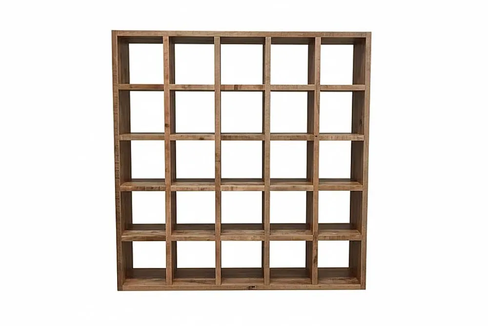 Riess-Ambiente Mehr...|Standregale > Massives Regal IRON CRAFT 200cm natur Mangoholz Bücherregal 25 Fächer
