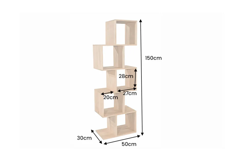 Riess-Ambiente Mehr...|Standregale > Massives Regal MAKASSAR 150cm natur cream finish Mangoholz einzigartige Maserung