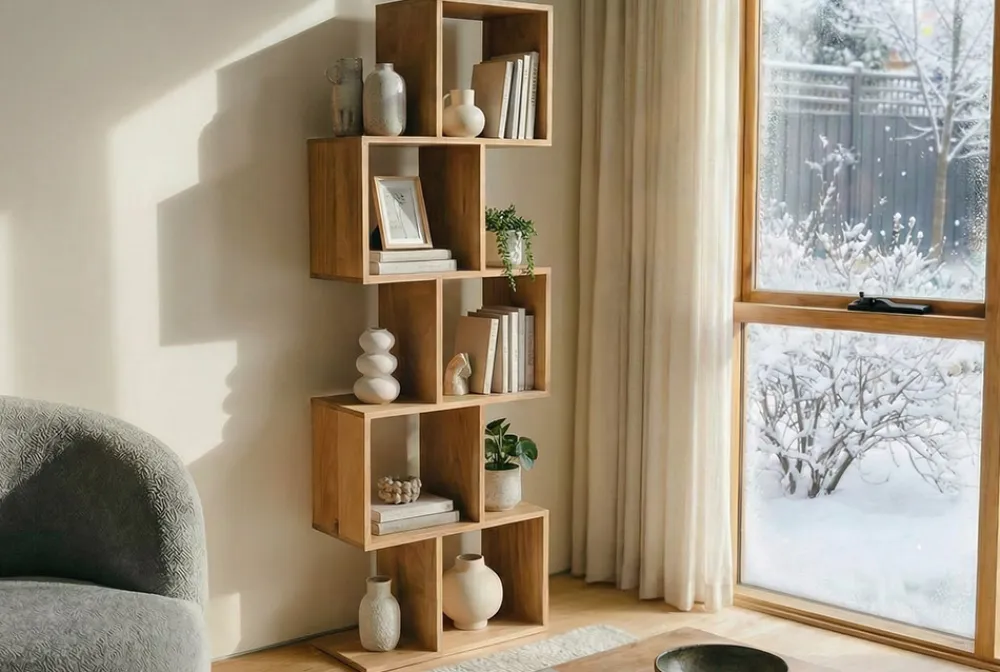Riess-Ambiente Mehr...|Standregale > Massives Regal MAKASSAR 150cm natur cream finish Mangoholz einzigartige Maserung