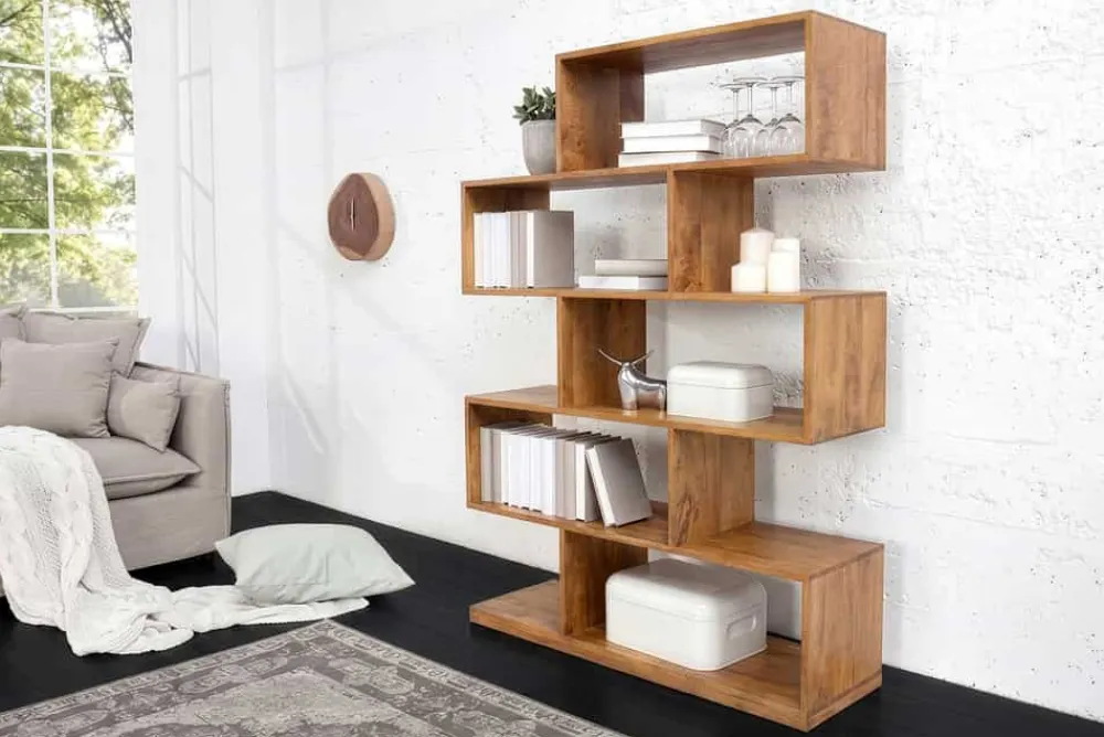 Riess-Ambiente Mehr...|Wandregale > Massives Regal MAKASSAR XL 150cm braun Mangoholz honey finish Bücherregal