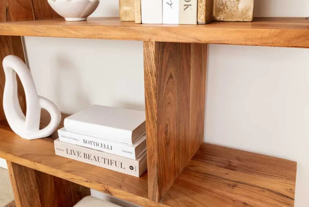 Riess-Ambiente Mehr...|Standregale > Massives Regal Snake 180cm natur Akazienholz Bücherregal mit fünf Böden