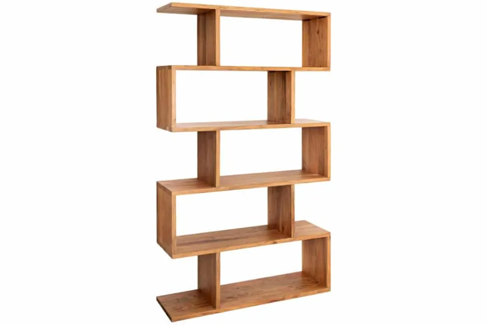Riess-Ambiente Mehr...|Standregale > Massives Regal Snake 180cm natur Akazienholz Bücherregal mit fünf Böden