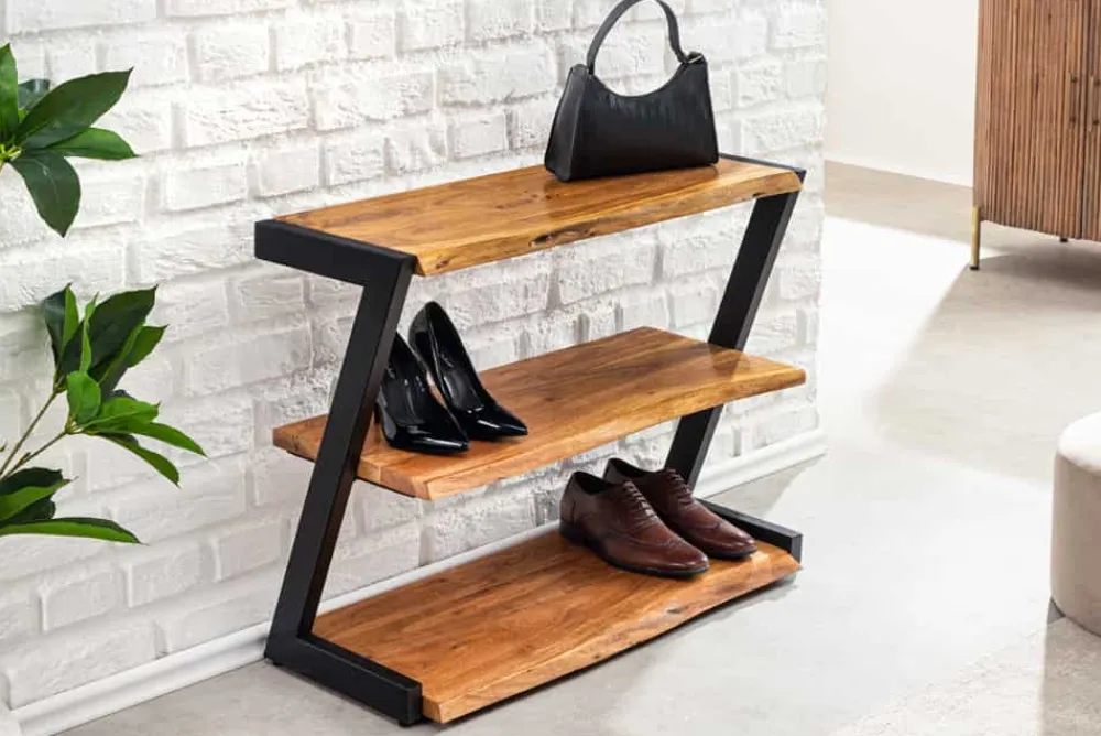 Riess-Ambiente Industrial Loft|Mehr... > Massives Schuhregal MAMMUT 75cm braun honey finish Akazienholz Regal